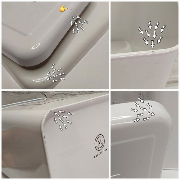 MARTHA STEWART WHITE ENAMEL CANISTER TWO PIECE SET - Picture 10 of 16